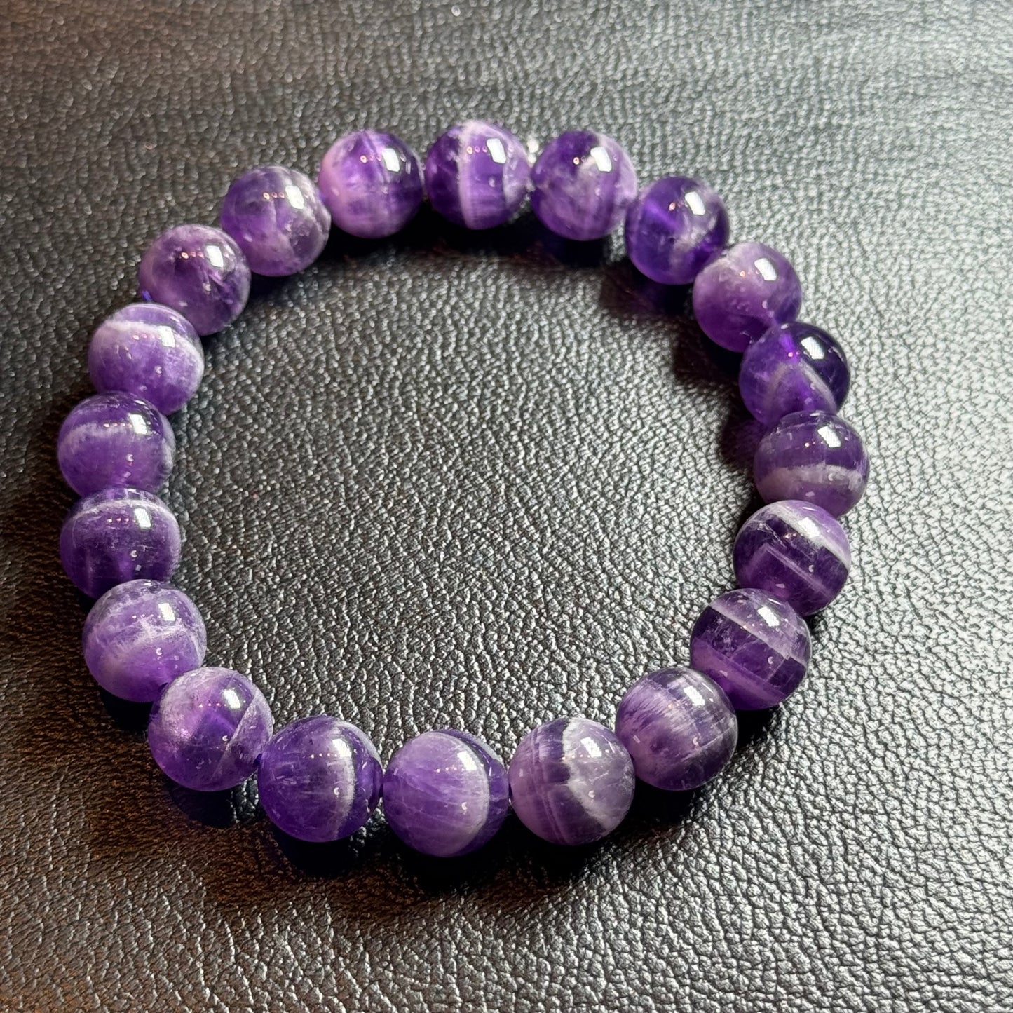 【001】お買い得!シェブロンアメジストブレスレット 約16.5cm ルース約10mm【live限定】live20260227