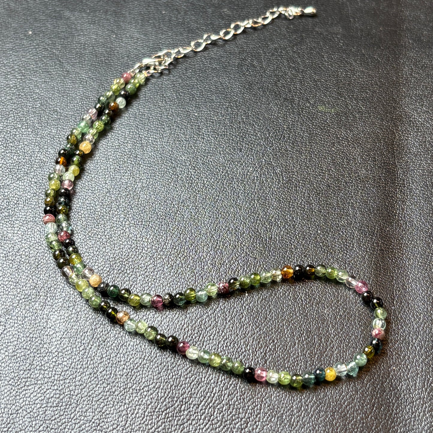【008】ハイグレード!オンリーネックレス(ラブラドライト・マルチルチル・クリソプレーズ・マルチトルマリン)約40(+10)cm ルース約4mm【live限定】live20260227