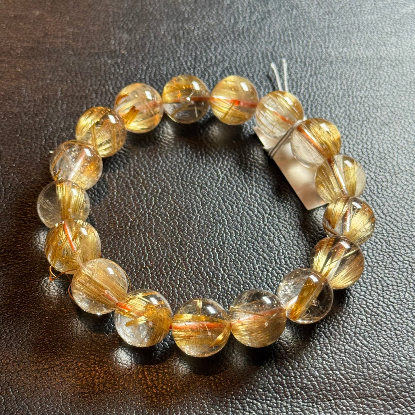 【063】タイチンルチルクォーツブレスレット 内径約16.5cm ルース約12mm【live限定】live20260227