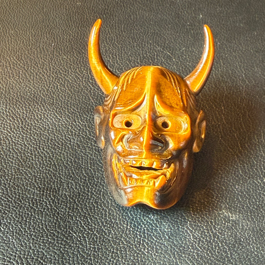 【056】ミニタイガーアイ般若面 約38x58mm【live限定】live20251031