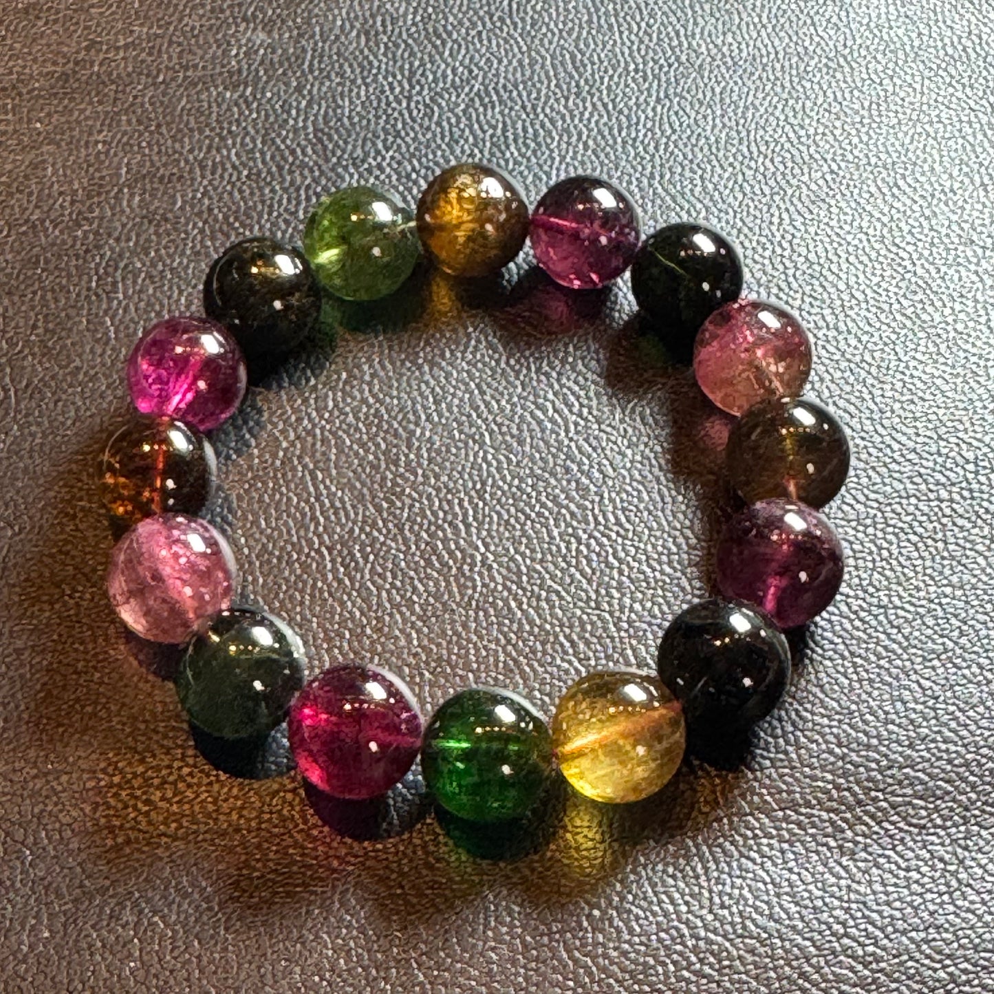 【071】超ハイクオリティミックストルマリンブレスレット 内径約16.5cm ルース約13mm 会長ショーケースコレクション（＊1点限り）【live限定】live20260227