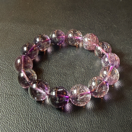 【054】＜C＞アメジストスーパーセブンブレス 内径約16cm ルース約14mm ＊会長写真/シール付き【live限定】live20251031