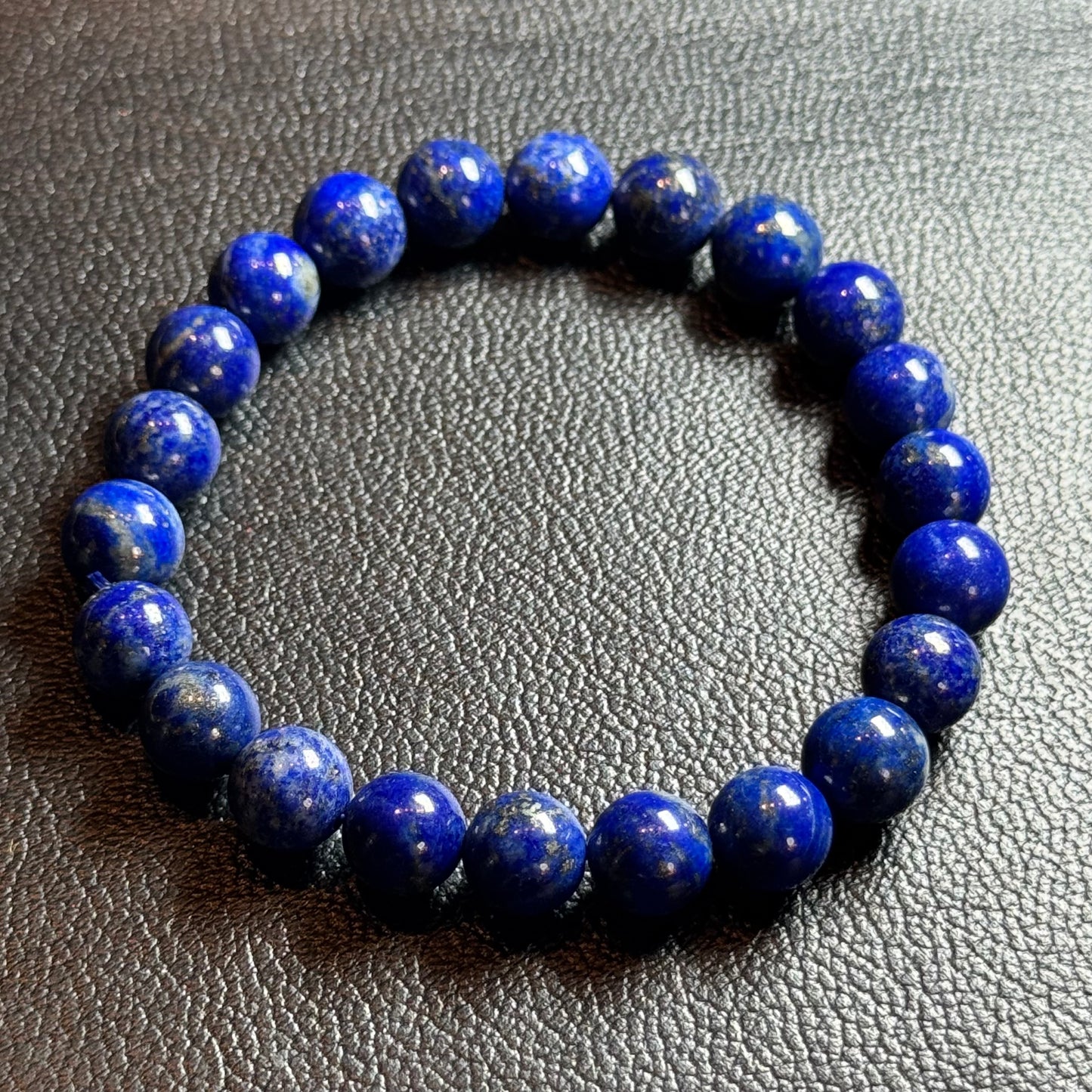【004】お買い得！パイライト入りラピスラズリブレスレット 内径約16cm ルース約8mm【live限定】live20260227