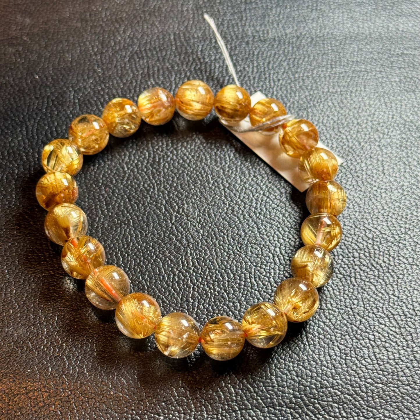 【062】タイチンルチルクォーツブレスレット 内径約16cm ルース約9mm 会長ショーケースコレクション（＊1点限り）【live限定】live20260227