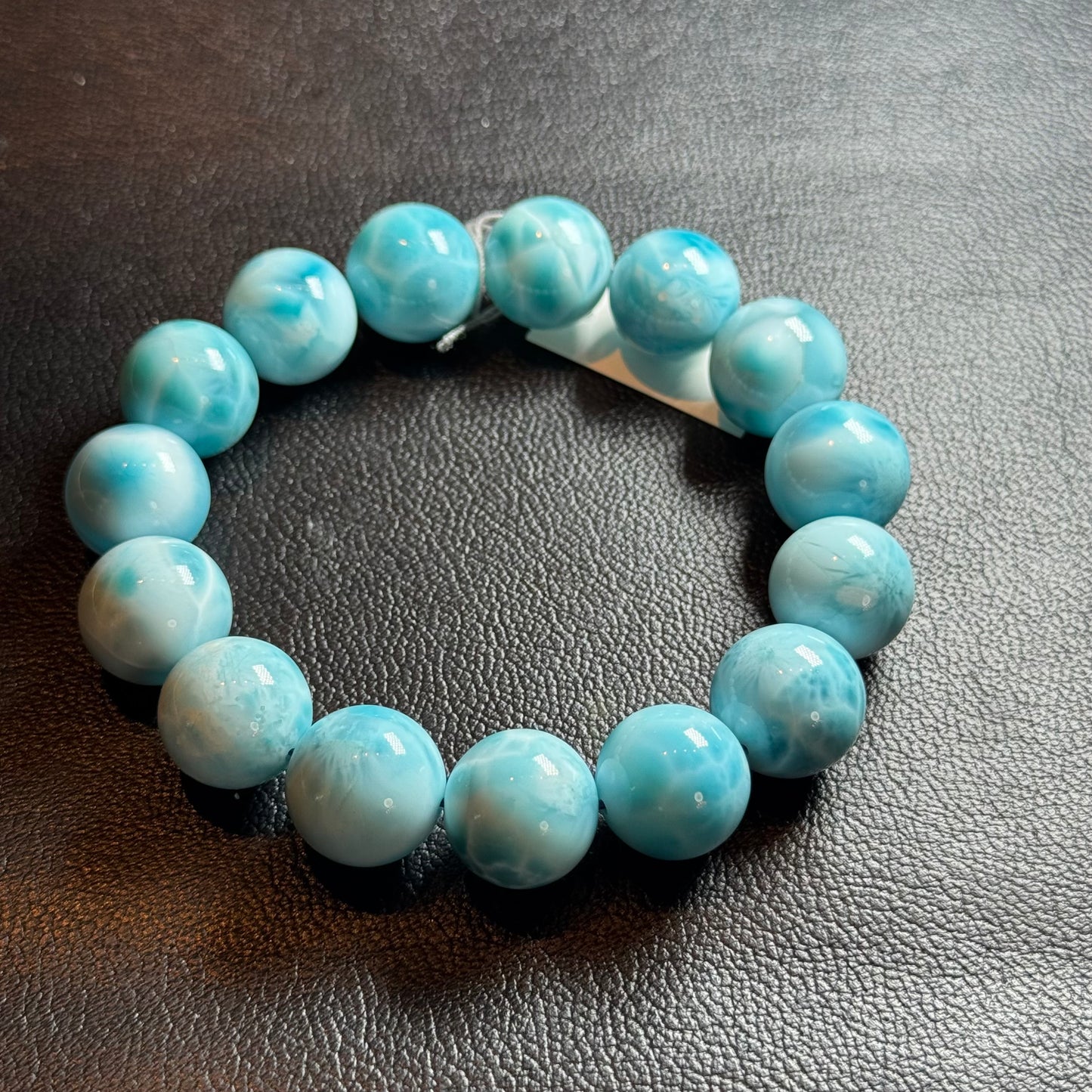 【059】ハイグレード大玉ラリマーブレスレット 内径約17cm ルース約15mm 会長ショーケースコレクション（＊1点限り）【live限定】live20260227