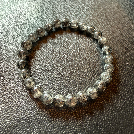 【019】超お買い得！針多め ブラックルチルクォーツ 内径約16cm ルース約7mm【live限定】live20251128