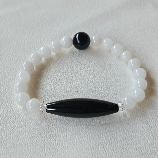 【043】 おいせ石 スリムバレル（天珠） ブレスレット 内径約17cm 【live限定】live20251128