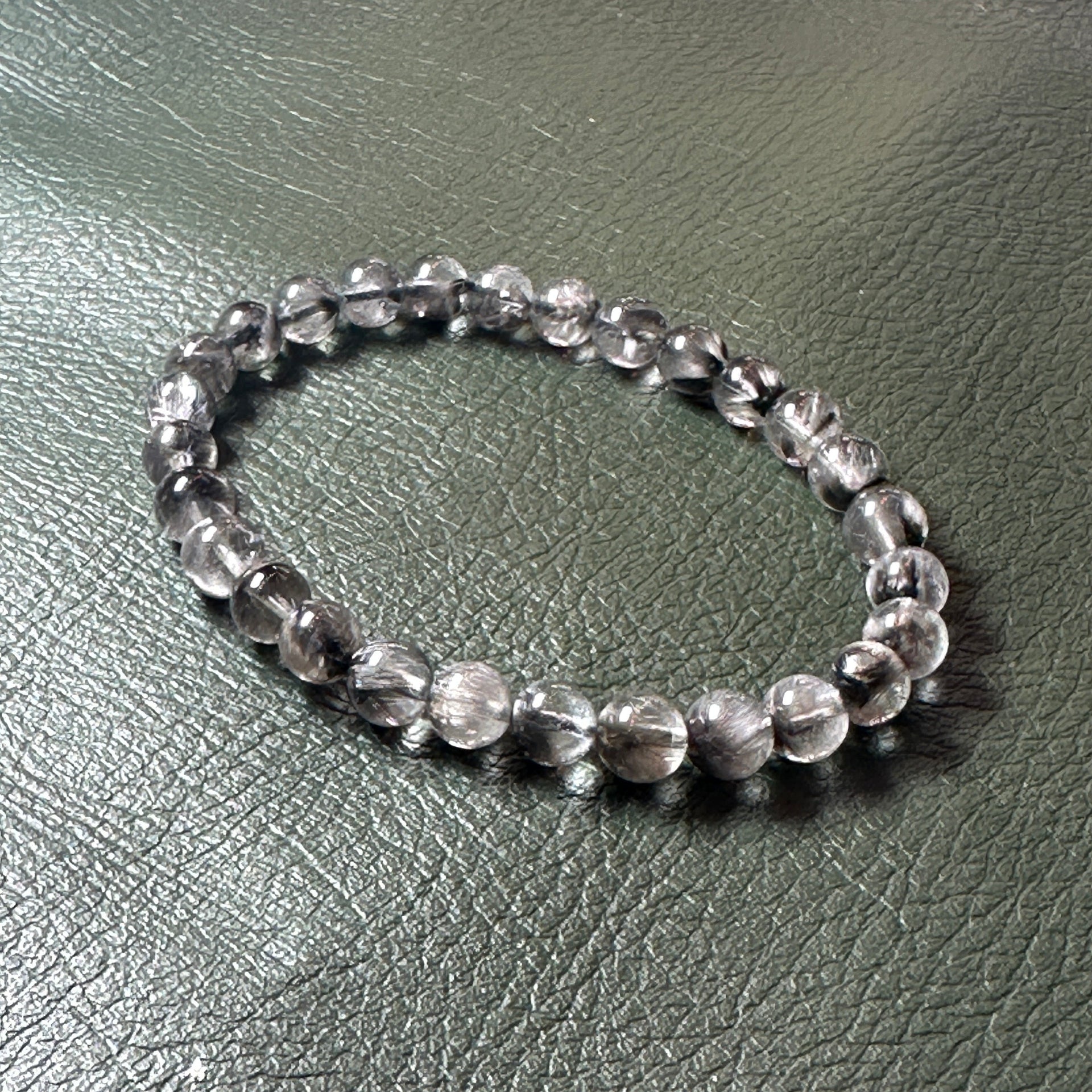 タイムセール】＜9＞プラチナルチルクォーツ 約6-7mm 内径15.5cm【live  