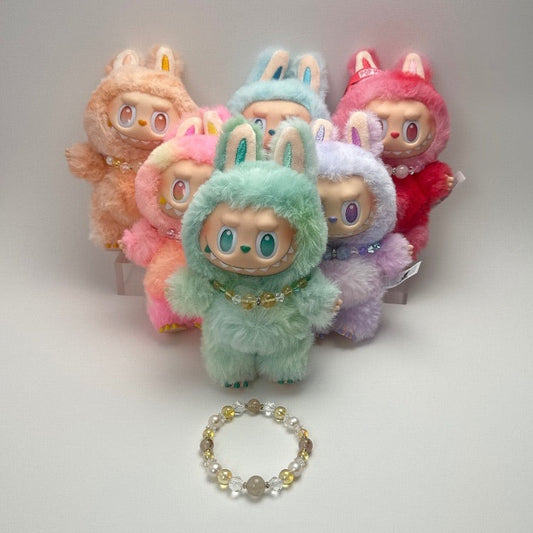 ルチルゴールデンオーラ水晶スターカット淡水オパール ブレスレット