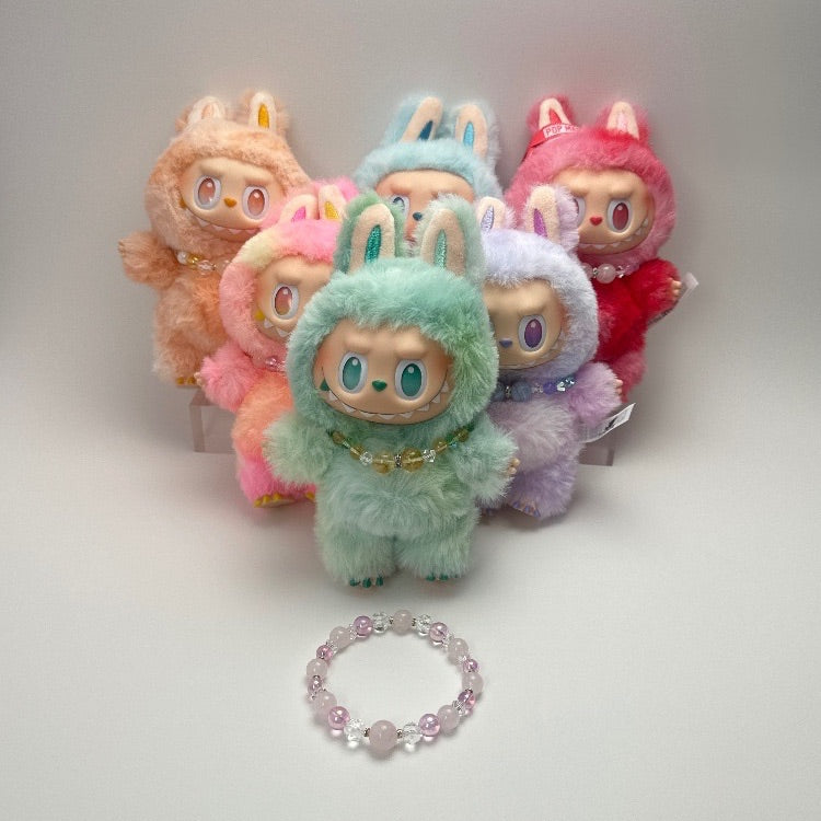 ローズクォーツピンクオーラ水晶スターカット ブレスレット