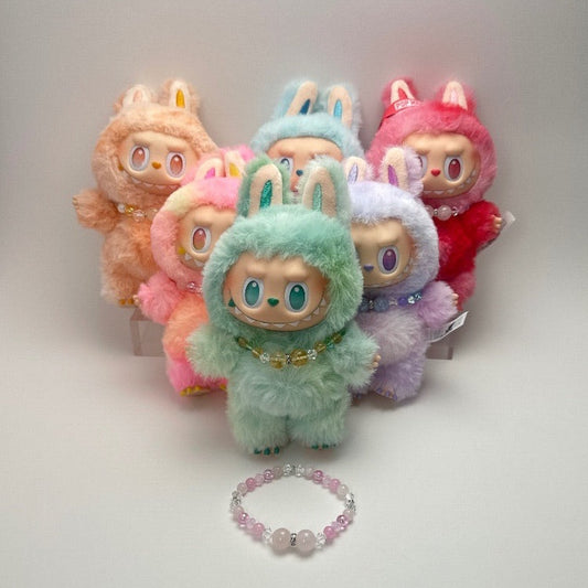 「リボン」ローズクォーツピンクジェイドピンクオーラ ブレスレット