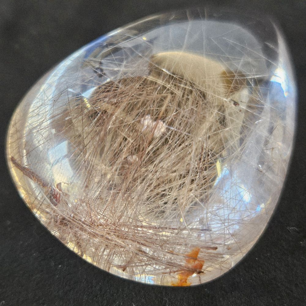 ピンクシルバールチル ティアドロップカボション 原石