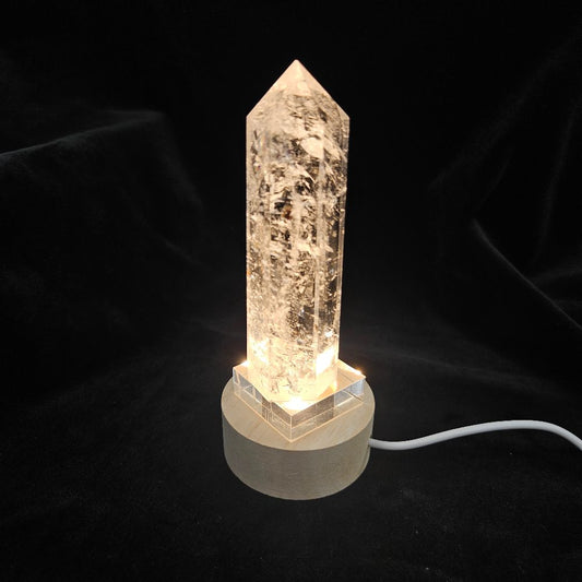 水晶ポイント LED+アクリル台付き サイズ：7~10cm